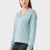 Sandwich V Neck Sweater Stone Blue