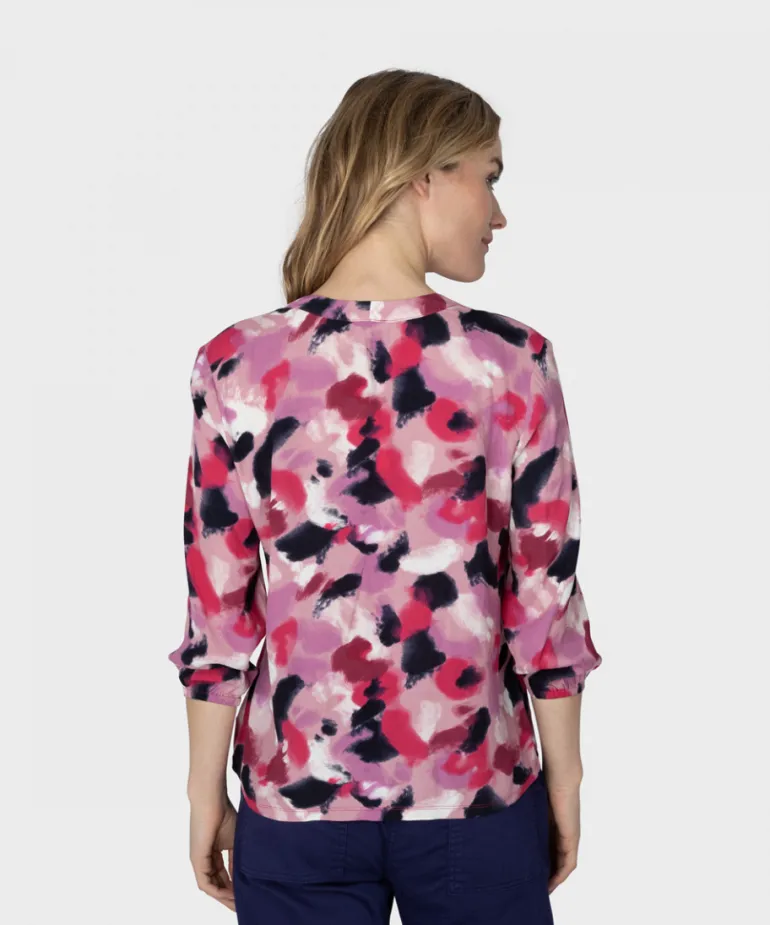 Sandwich Woven Blouse Foxglove