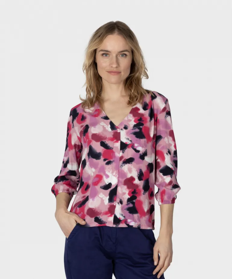 Sandwich Woven Blouse Foxglove