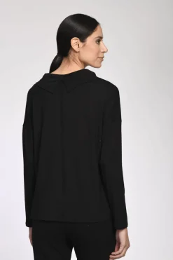SIMCLAN BLACK SHIRT WITH OVERCUT SHOULDERS