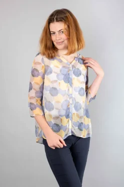 Simclan Dot Print Blouse Blue