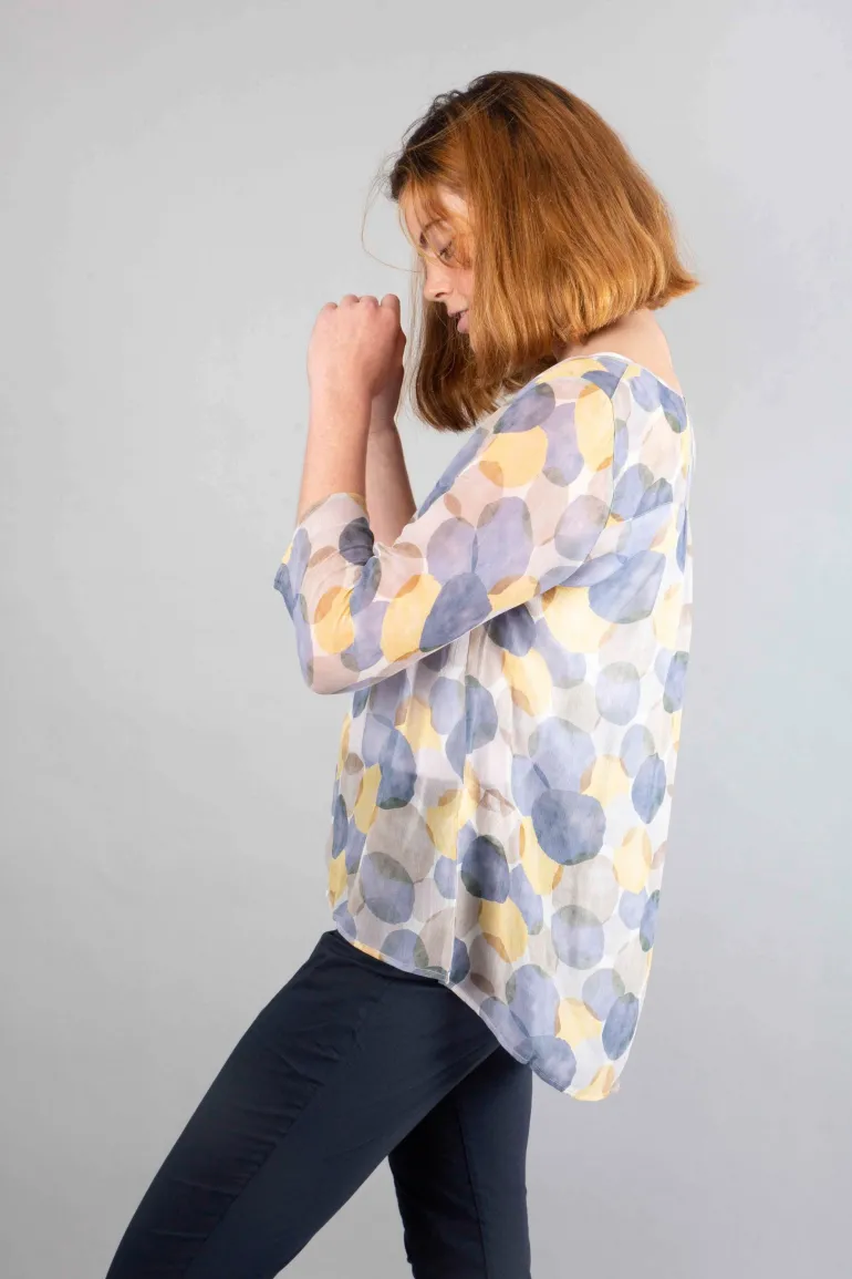 Simclan Dot Print Blouse Blue
