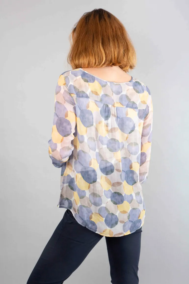 Simclan Dot Print Blouse Blue