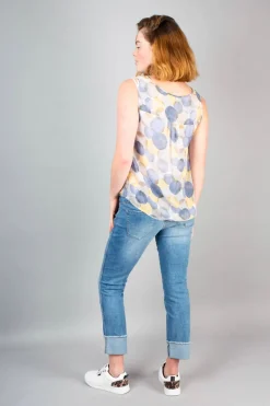 Simclan Dot Sheer Top Blue