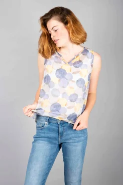 Simclan Dot Sheer Top Blue