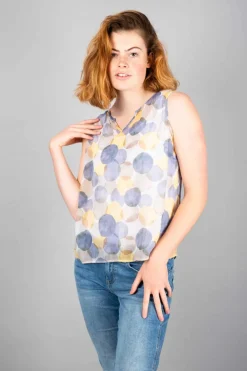 Simclan Dot Sheer Top Blue