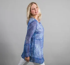 SIMCLAN LONG PRINTED TUNIC BLOUSE