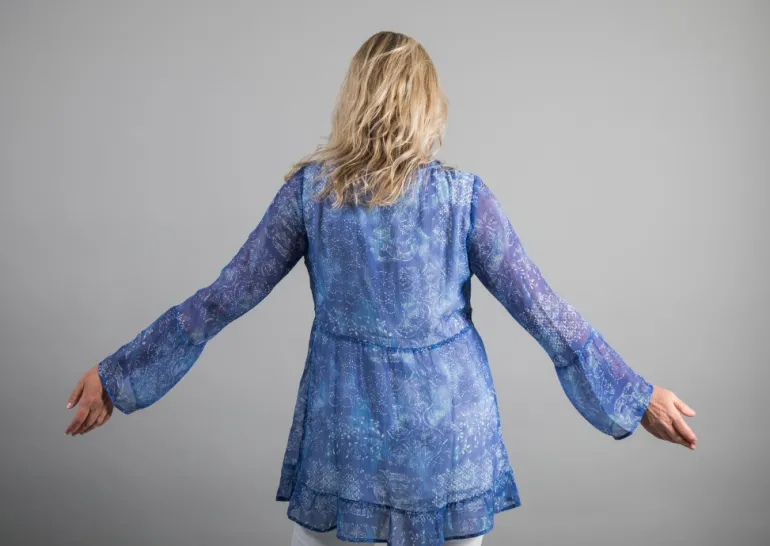 SIMCLAN LONG PRINTED TUNIC BLOUSE