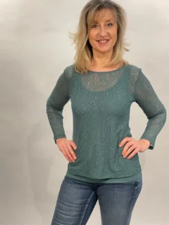 SIMCLAN LONG SLEEVE LACE TOP - 3 COLOURS