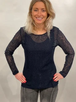 SIMCLAN LONG SLEEVE LACE TOP - 3 COLOURS