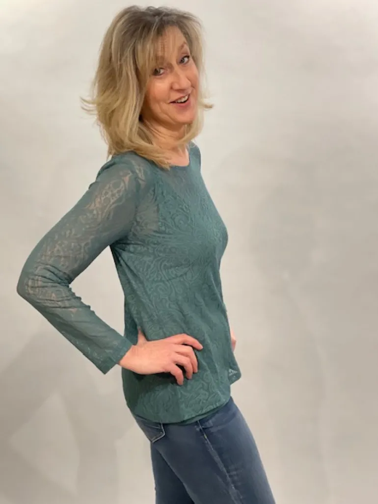 SIMCLAN LONG SLEEVE LACE TOP - 3 COLOURS