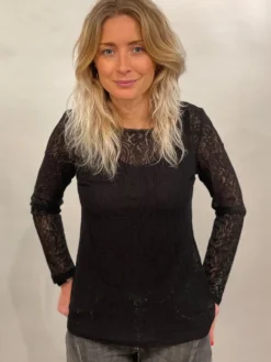 SIMCLAN LONG SLEEVE LACE TOP - 3 COLOURS
