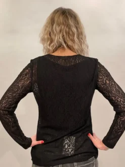 SIMCLAN LONG SLEEVE LACE TOP - 3 COLOURS