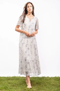 Simclan Printed Maxi Dress Grey