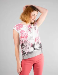 Simclan Top Floral Print Grey