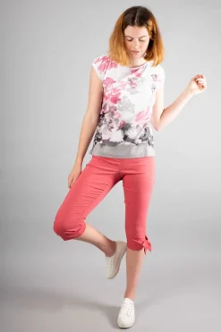 Simclan Top Floral Print Grey