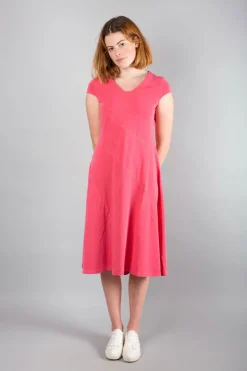 Simclan V Neck Dress Raspberry