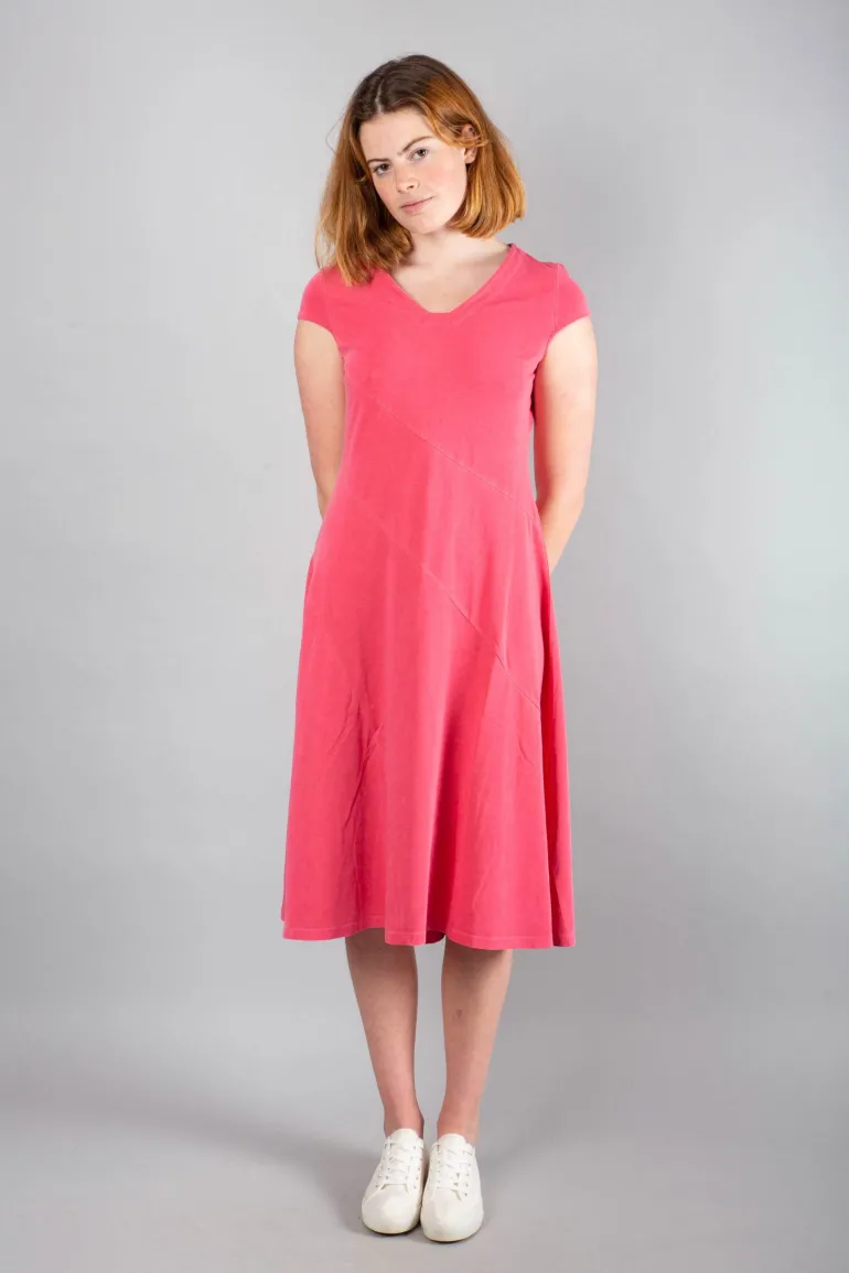 Simclan V Neck Dress Raspberry