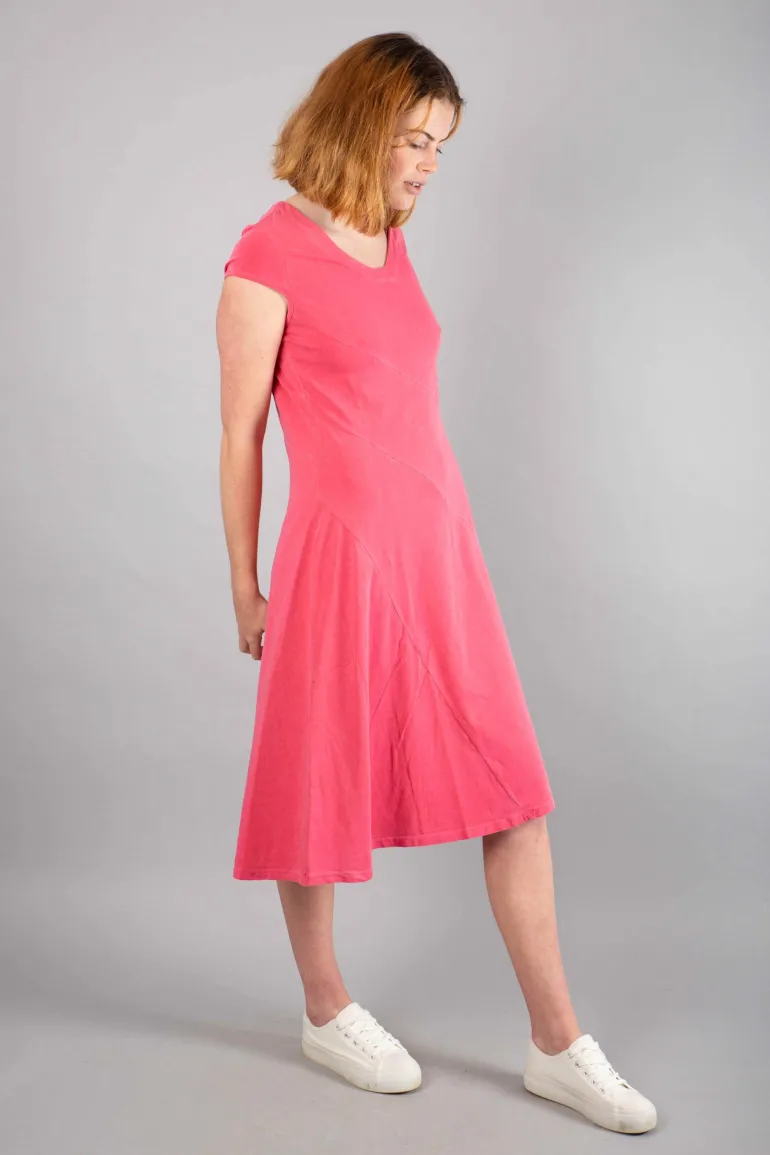 Simclan V Neck Dress Raspberry