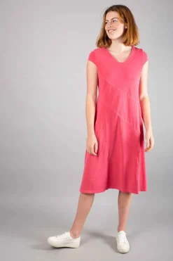 Simclan V Neck Dress Raspberry