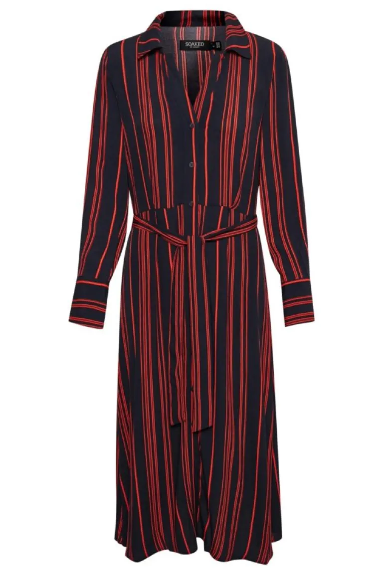 SOAKED HALIMA STRIPEY SHIRT DRESS NIGHT SKY