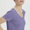 Soaked in Luxury Columbine V Neck Top Blue Granite