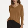 SOAKED IN LUXURY COLUMBINE V-NECK SUGAR ALMOND
