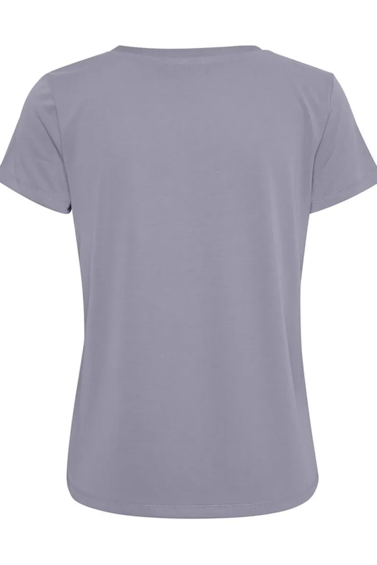 Soaked in Luxury Columbine V Neck Top Blue Granite