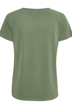 Soaked in Luxury Columbine V Neck Tee Dark Ivy
