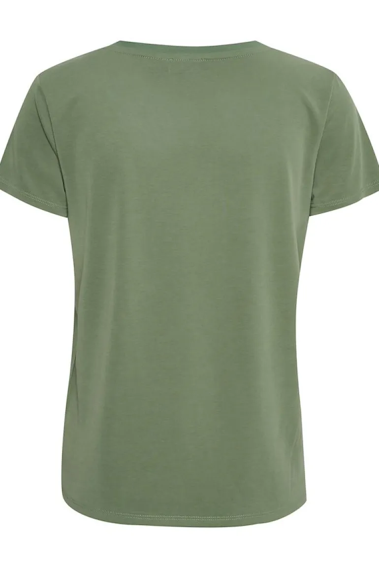 Soaked in Luxury Columbine V Neck Tee Dark Ivy