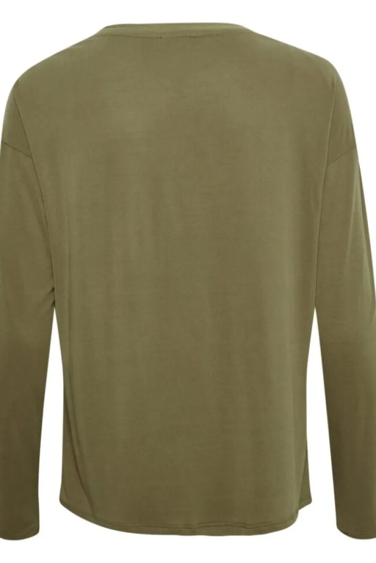 SOAKED IN LUXURY COLUMBINE V-NECK MILITARY OLIVE