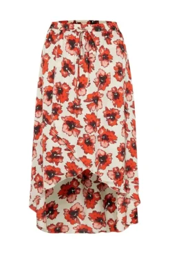 SOAKED IN LUXURY ISABETH FLORAL SKIRT ANTIQUE WHITE & ORANGE