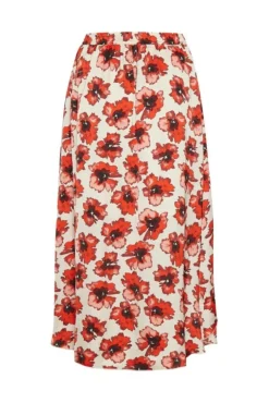 SOAKED IN LUXURY ISABETH FLORAL SKIRT ANTIQUE WHITE & ORANGE