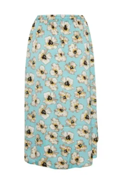 SOAKED IN LUXURY ISABETH FLORAL WRAP SKIRT ANGEL BLUE