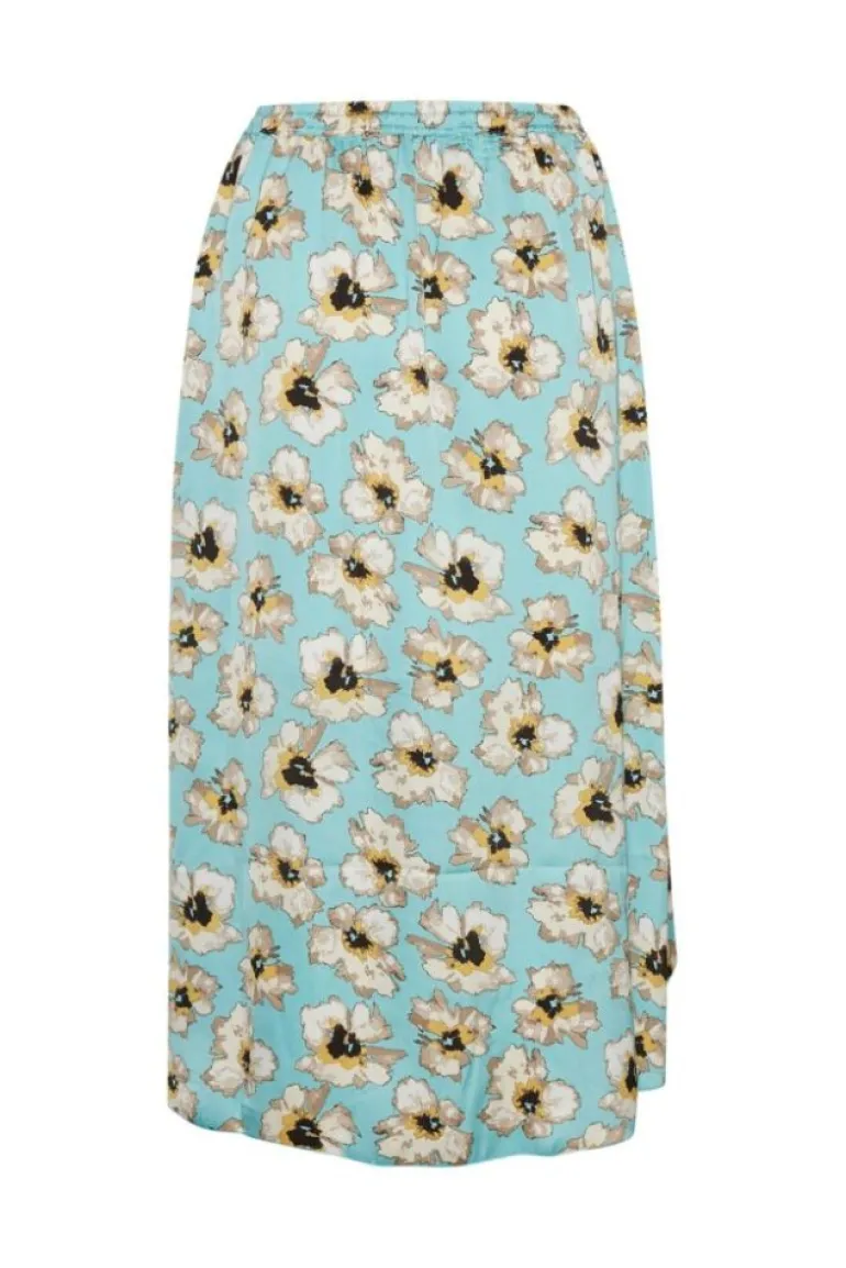 SOAKED IN LUXURY ISABETH FLORAL WRAP SKIRT ANGEL BLUE
