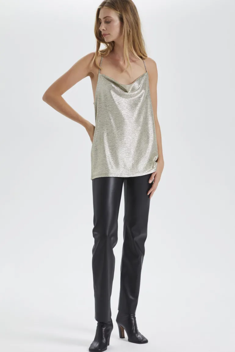 SOAKED IN LUXURY KAMALA TOP SILVER