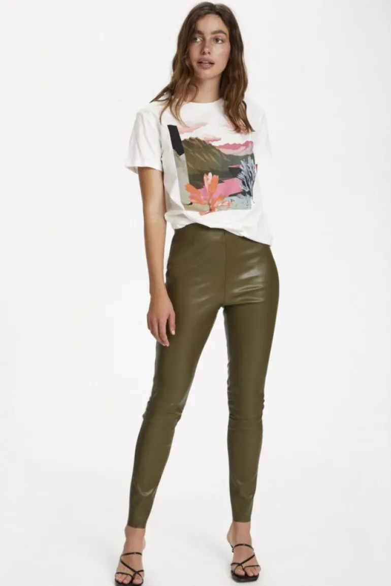 SOAKED IN LUXURY KAYLEE PLEATHER LEGGINGS MILITARY OLIVE
