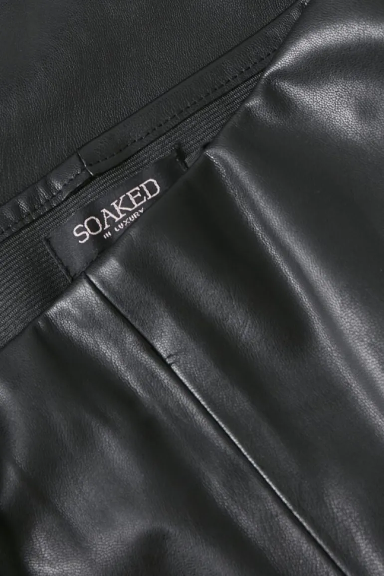 SOAKED IN LUXURY KAYLEE PLEATHER LEGGINGS BLACK