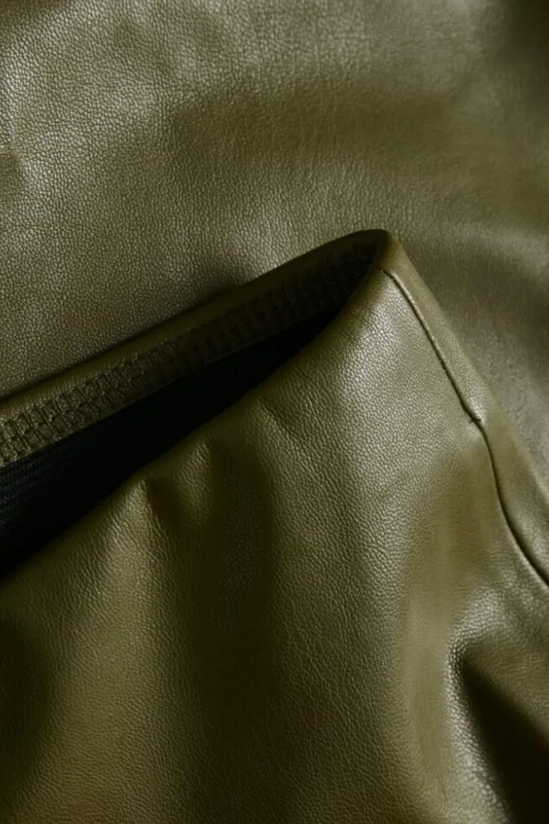 SOAKED IN LUXURY KAYLEE PLEATHER LEGGINGS MILITARY OLIVE