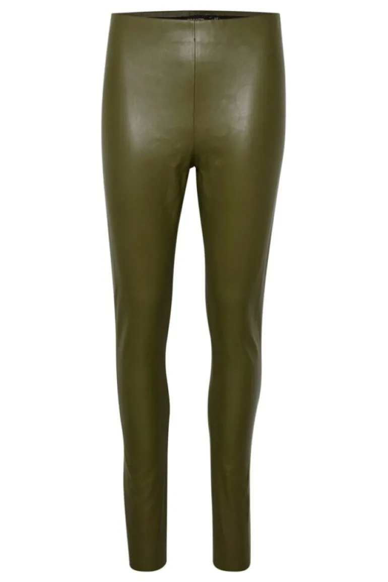 SOAKED IN LUXURY KAYLEE PLEATHER LEGGINGS MILITARY OLIVE