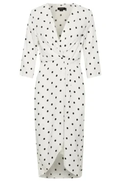 SOAKED IN LUXURY KRISTY DRESS WHITE POLKA DOT