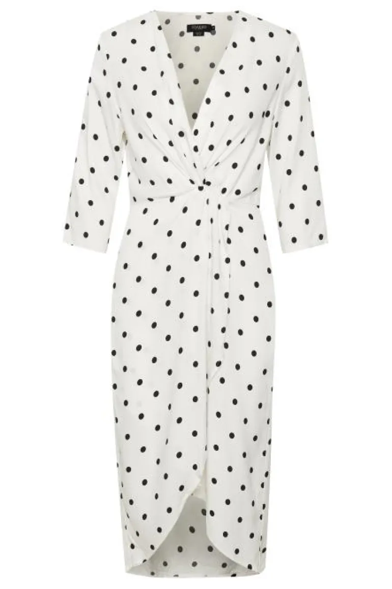 SOAKED IN LUXURY KRISTY DRESS WHITE POLKA DOT