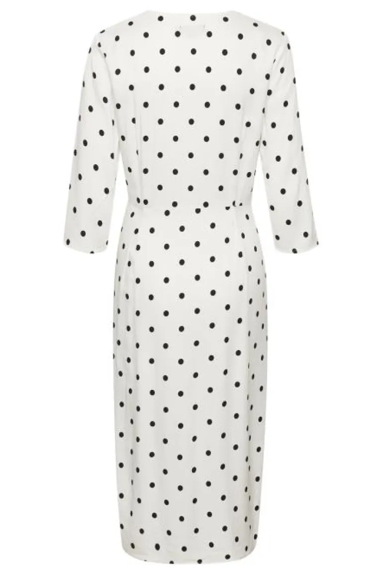 SOAKED IN LUXURY KRISTY DRESS WHITE POLKA DOT