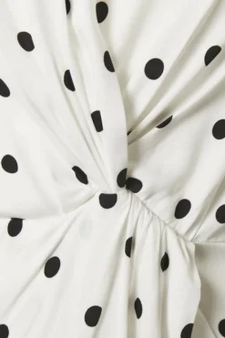 SOAKED IN LUXURY KRISTY DRESS WHITE POLKA DOT