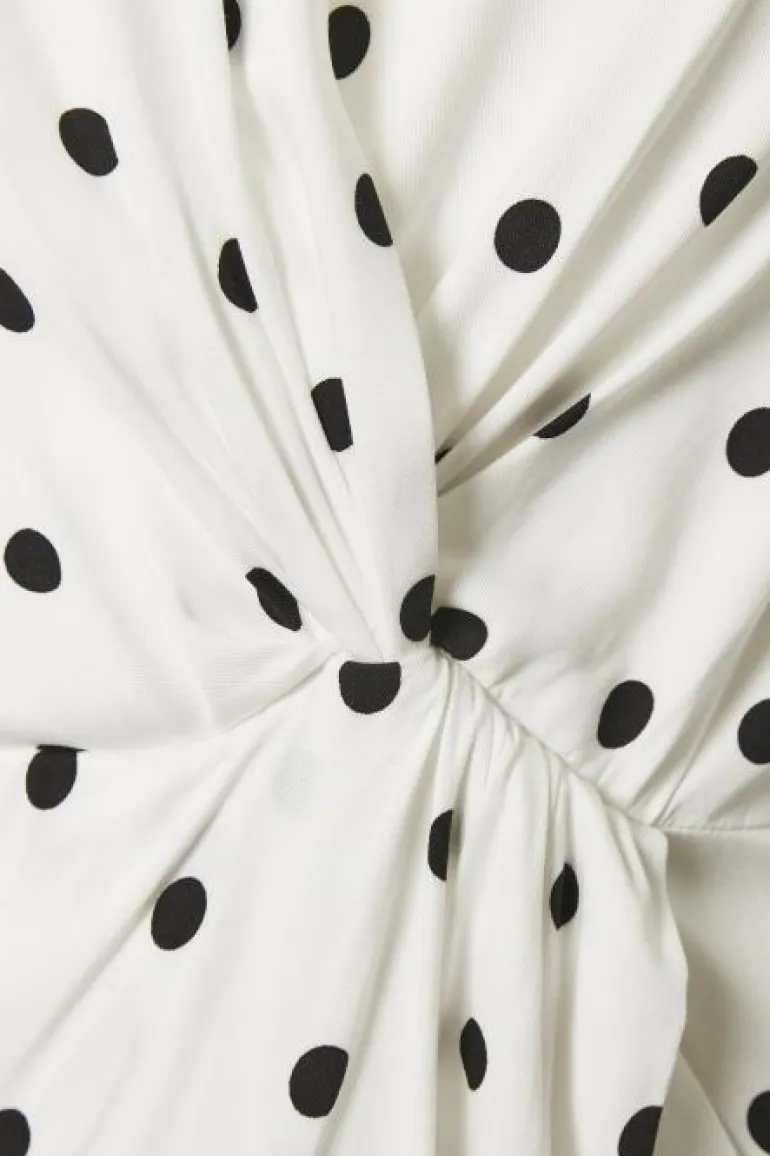 SOAKED IN LUXURY KRISTY DRESS WHITE POLKA DOT