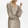 SOAKED IN LUXURY SABINE DRESS DULL GOLD