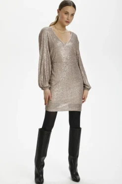SOAKED IN LUXURY SABINE DRESS DULL GOLD
