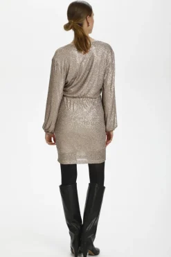 SOAKED IN LUXURY SABINE DRESS DULL GOLD