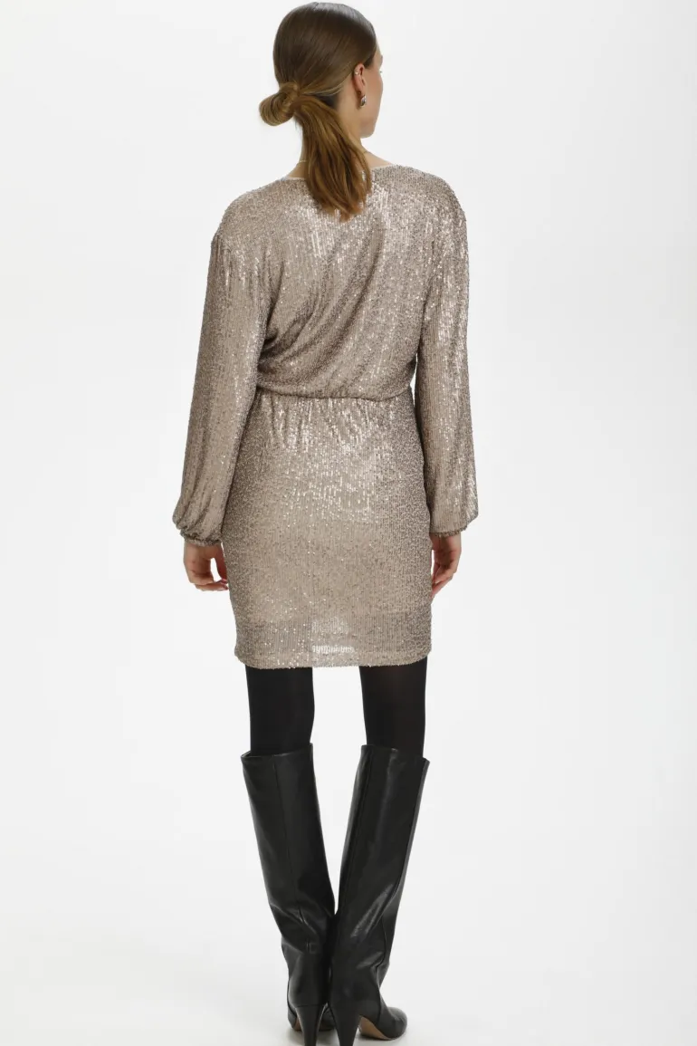 SOAKED IN LUXURY SABINE DRESS DULL GOLD