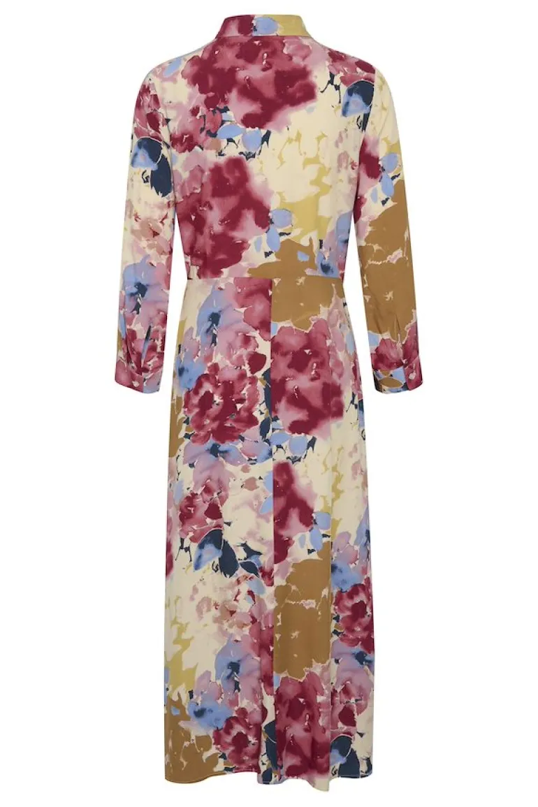Soaked in Luxury Violetta Shirt Dress Pink Watercolour Print